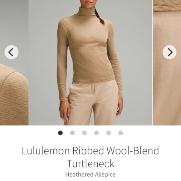 Lululemon Ribbed WoolBlend TurtleneckHeathered Allspice size 8 - Picture 13 of 13